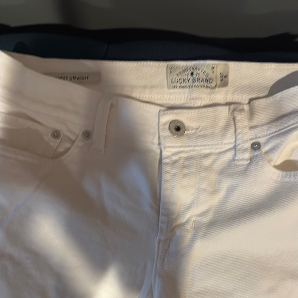 Lucky Brand White Straight Leg Jeans